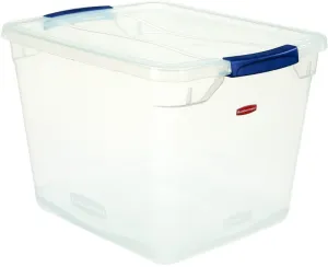 Rubbermaid Clever Store RMCC300014 Storage Container, Plastic, Clear Blue, 18.75 in L, 13.375 in W, 10.5 in H :EA: QUANTITY: 1