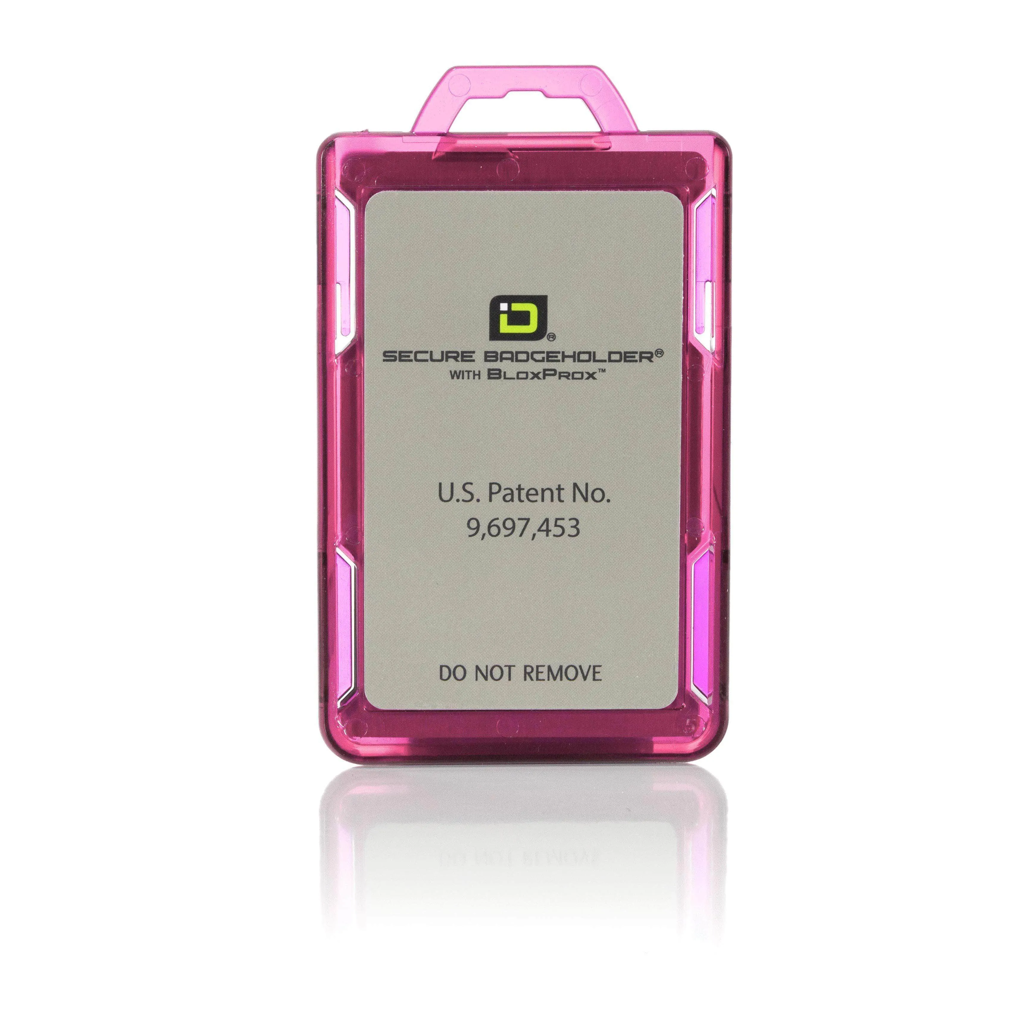 Secure Badge Holder BloxProx™ Lite PORTRAIT - Protects 125Khz HID Prox - 1 ID Card Holder