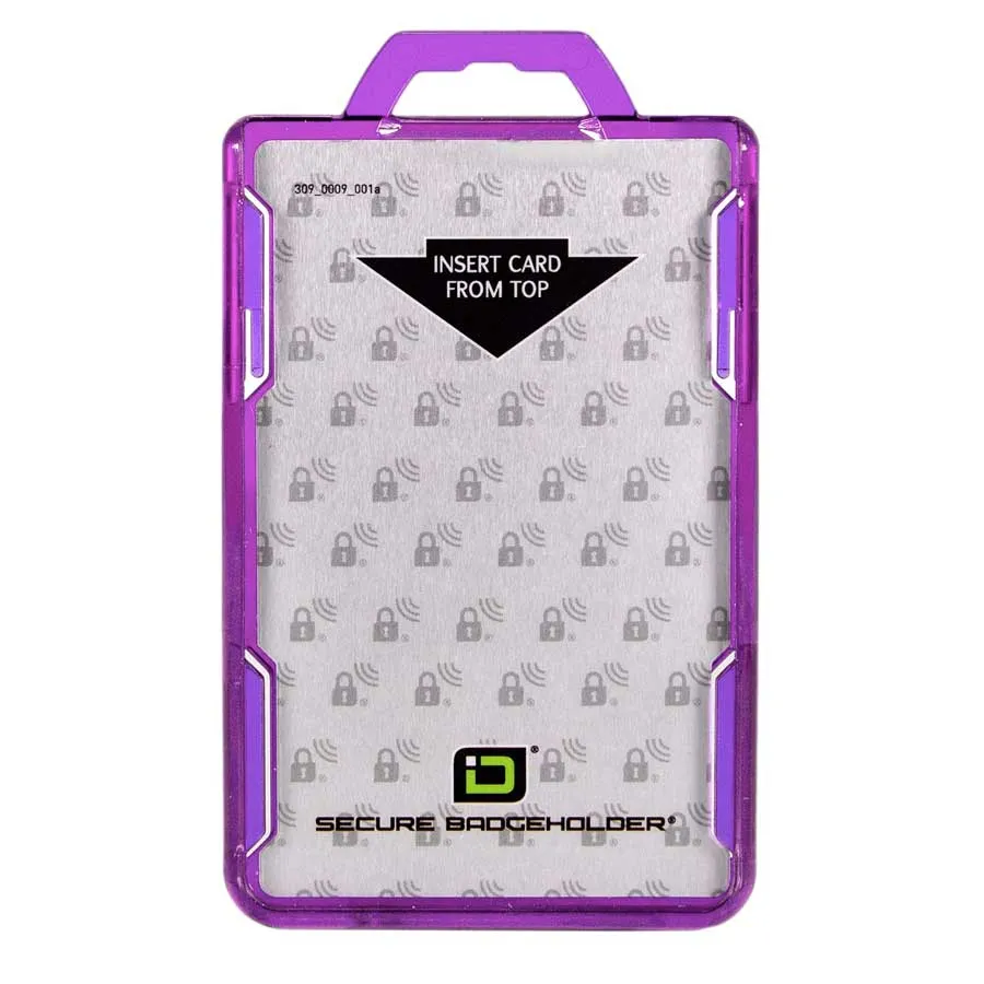 Secure Badge Holder BloxProx™ Lite PORTRAIT - Protects 125Khz HID Prox - 1 ID Card Holder