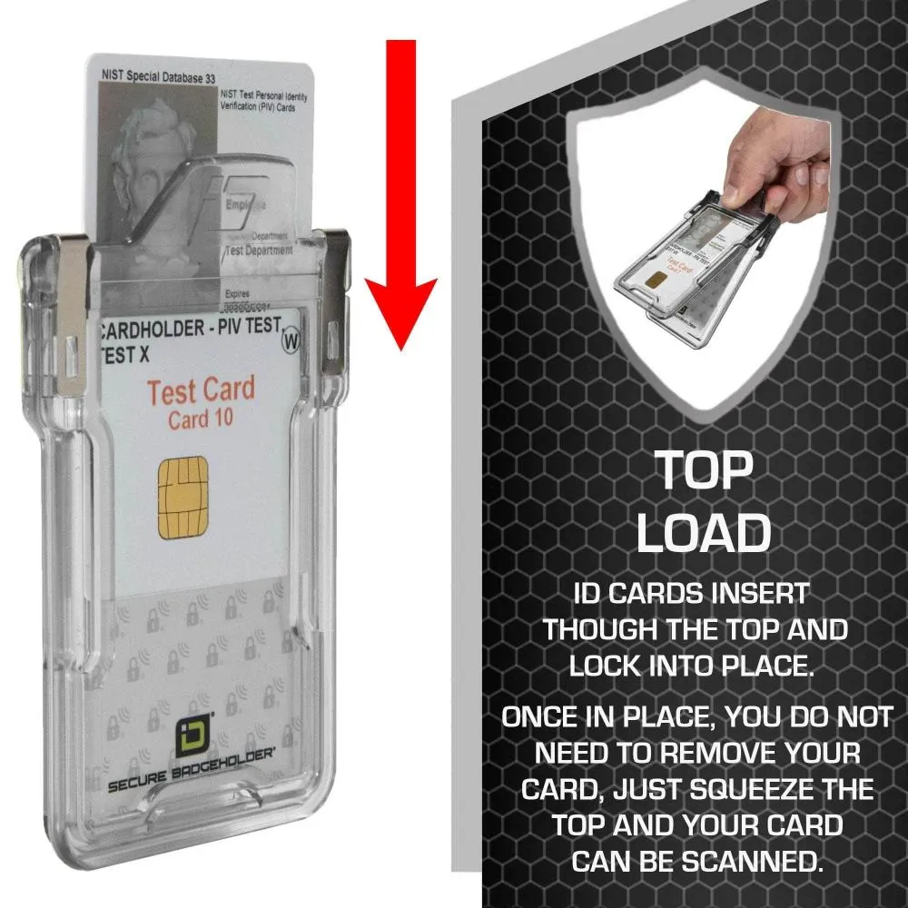 Secure Badge Holder Classic with BloxProx™ - Protects 125Khz HID Prox 1 ID Card Holder