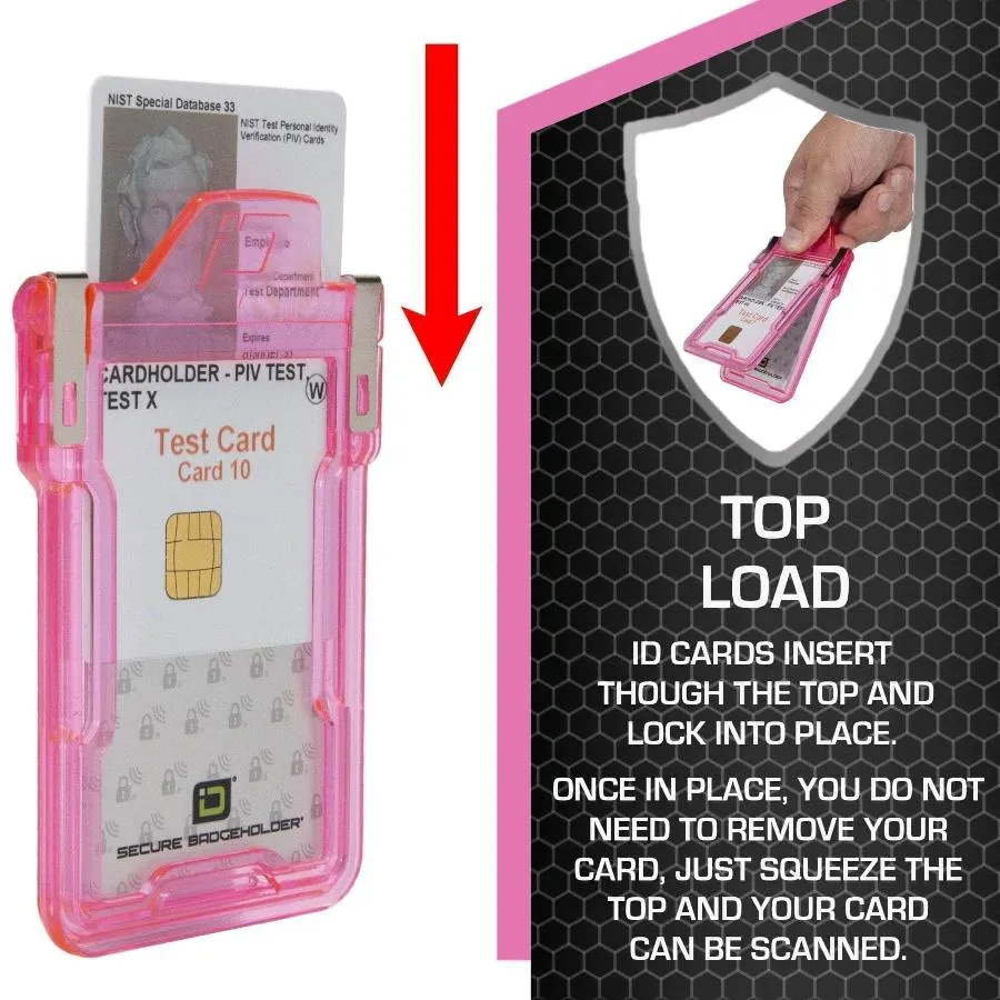 Secure Badge Holder Classic with BloxProx™ - Protects 125Khz HID Prox 1 ID Card Holder