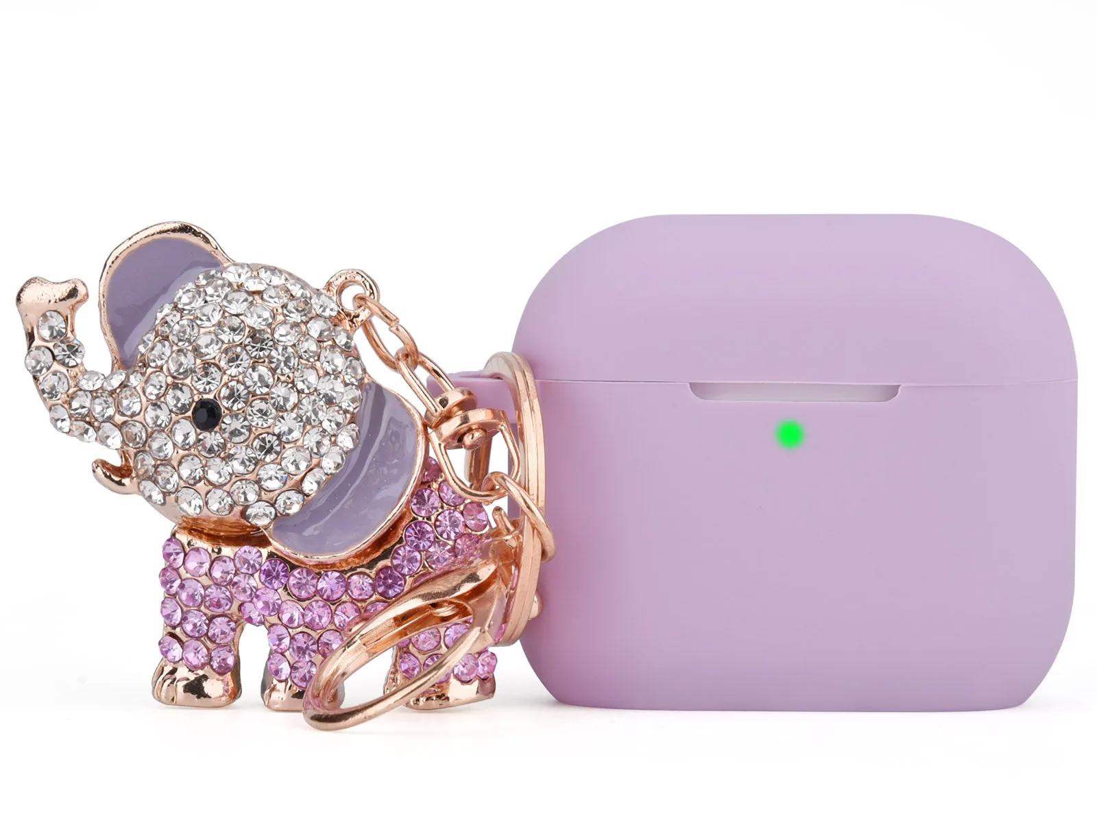 Silicone Case for AirPods 3 Generation 3rd with Bling Elephant Keychain