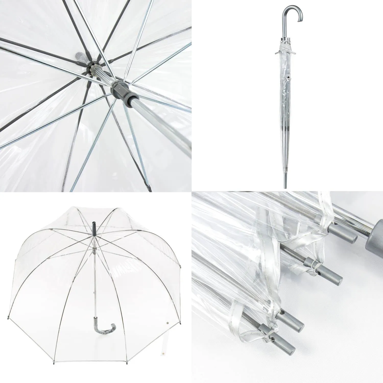 Totes Women's Clear Bubble Umbrella Transparent Dome Design