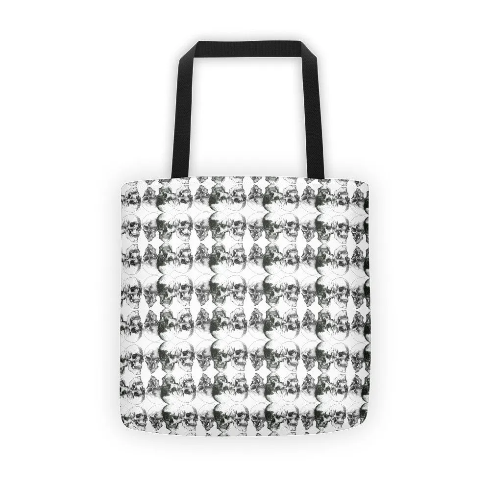 Triple Repeat Skulls Tote Bag Illustrated by Robert Bowen