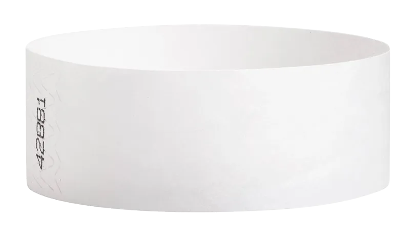 White Tyvek Solid Wristbands